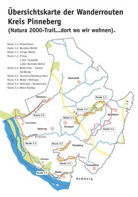bersichtskarte der Wanderrouten Kreis Pinneberg